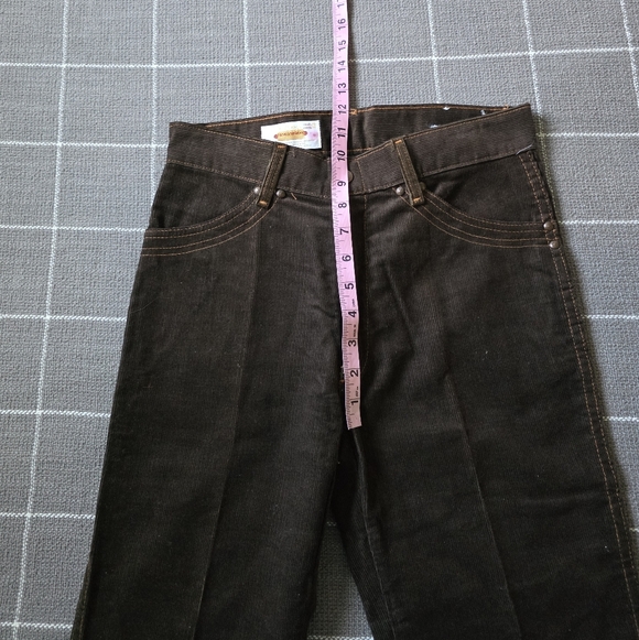 Vtg 70s Deadstock Hot Dogs Corduroy Flare Pants 28 x 34 - Picture 4 of 11